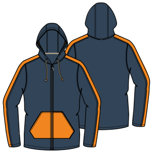 Moldes de confeccion para HOMBRES Camperas Campera canguro 7959